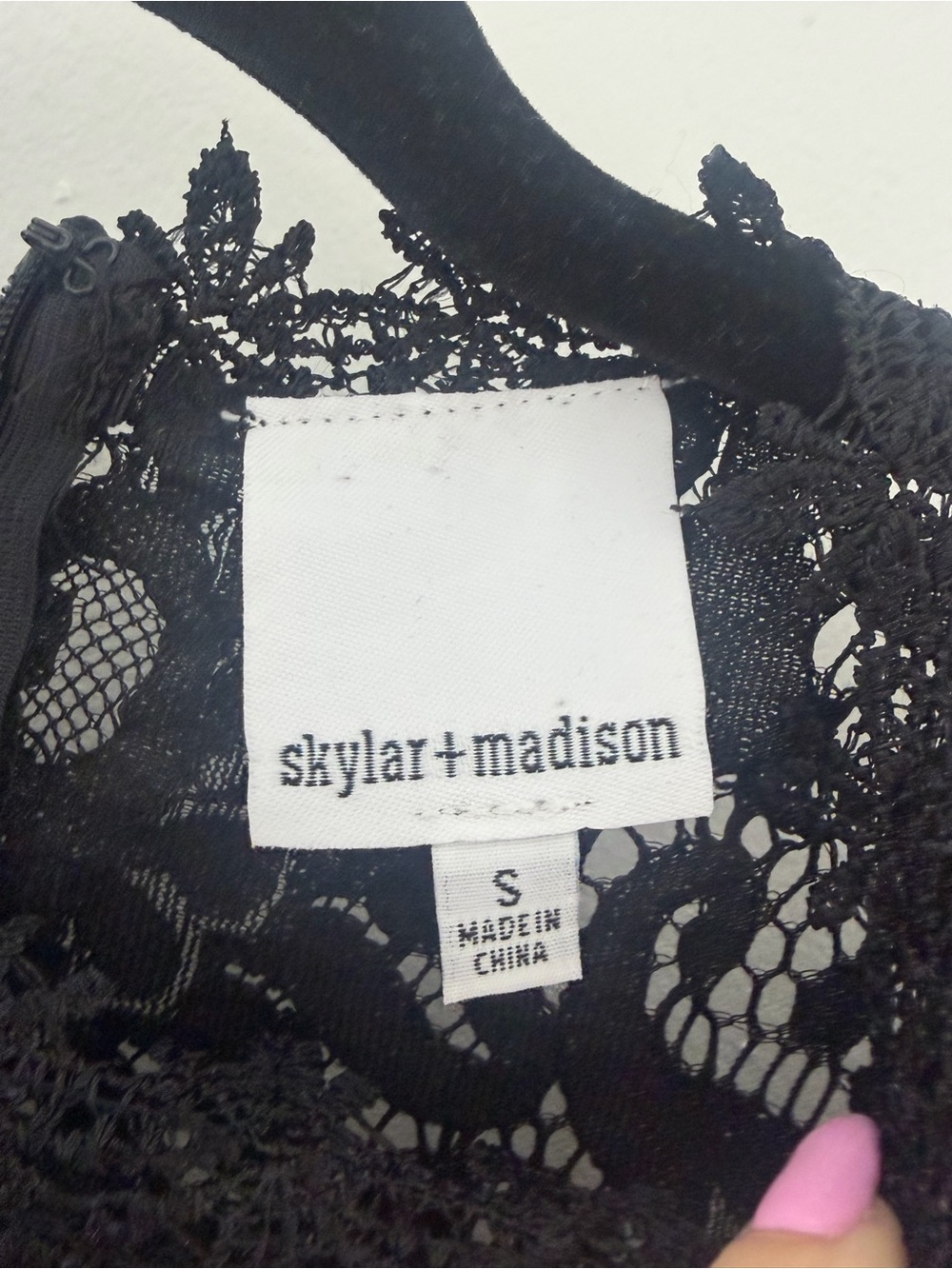 Skylar + Madison Black Floral Lace Bell Sleeve Blouse - Picture 3 of 6